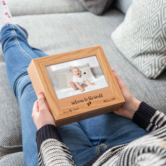 Personalised New Baby Photo Keepsake Box