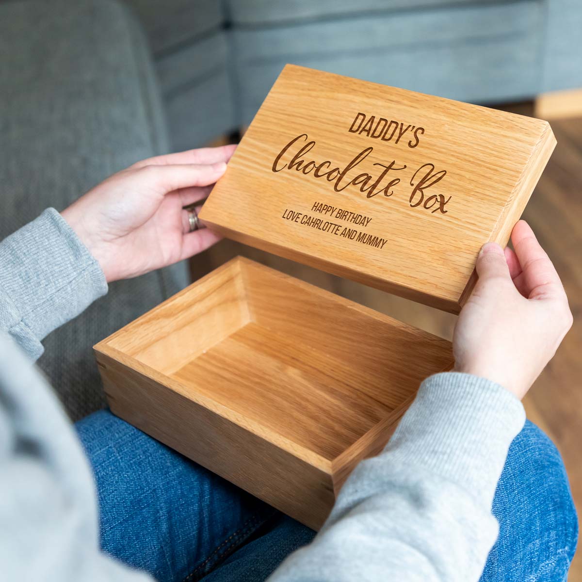 Personalised Chocolate Box Oak