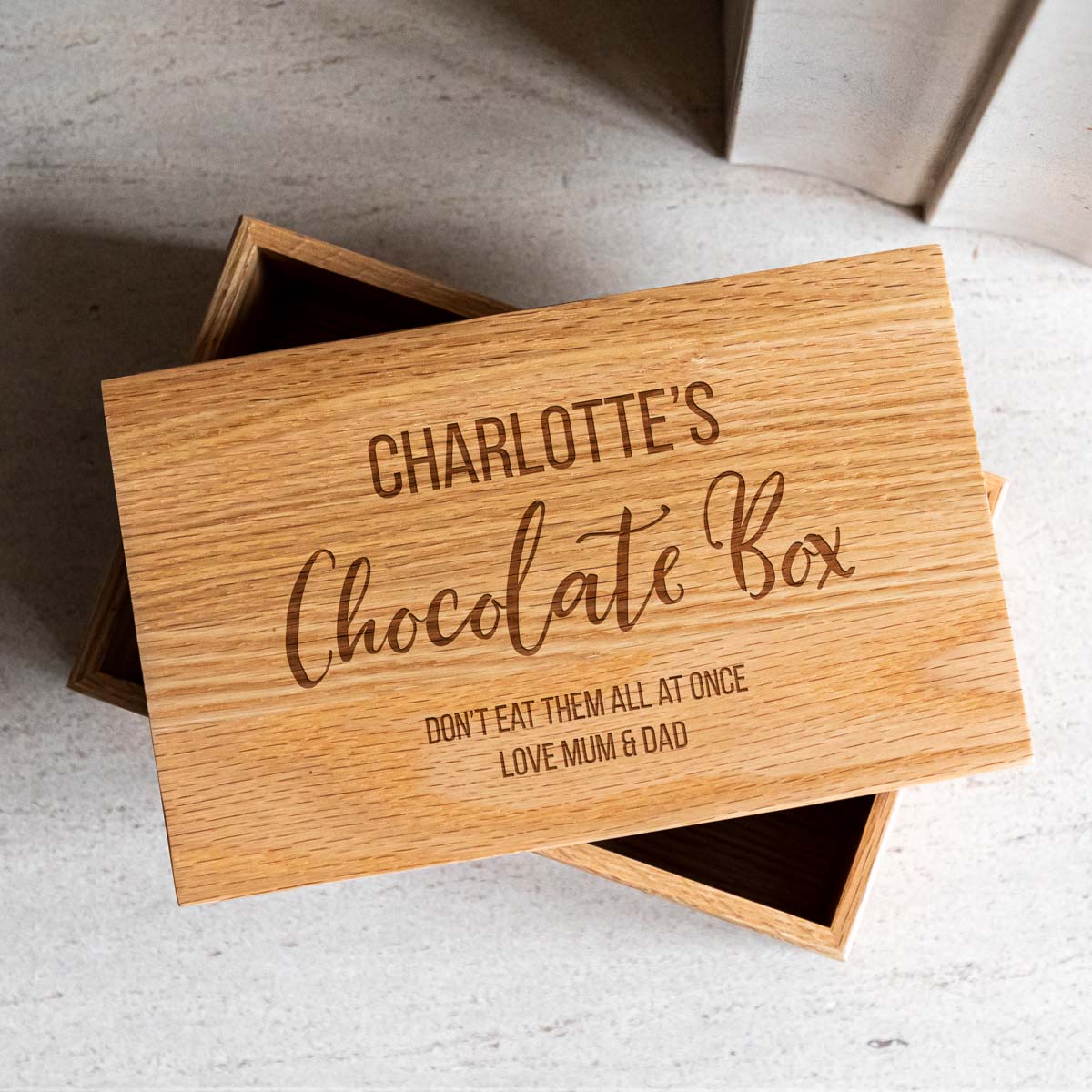 Personalised Chocolate Box Oak