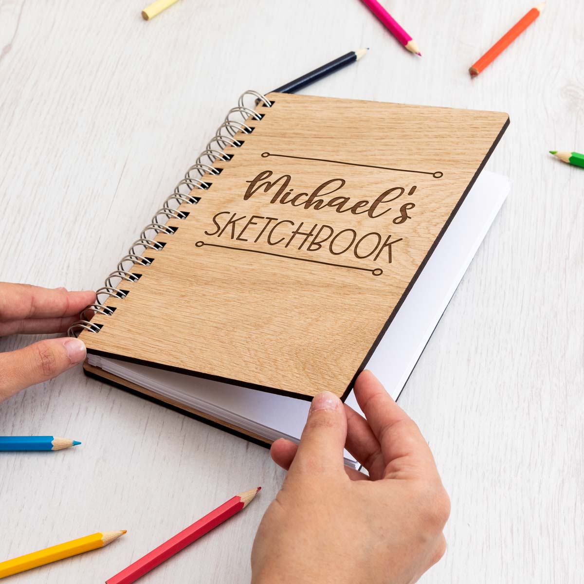 A5 portrait wooden sketchbook