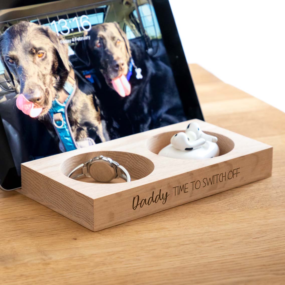 Personalised Tablet Phone Stand Time To Switch Off