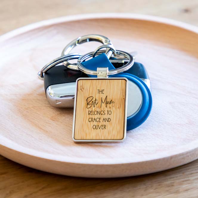 Personalised Best Mum Dad Keyring