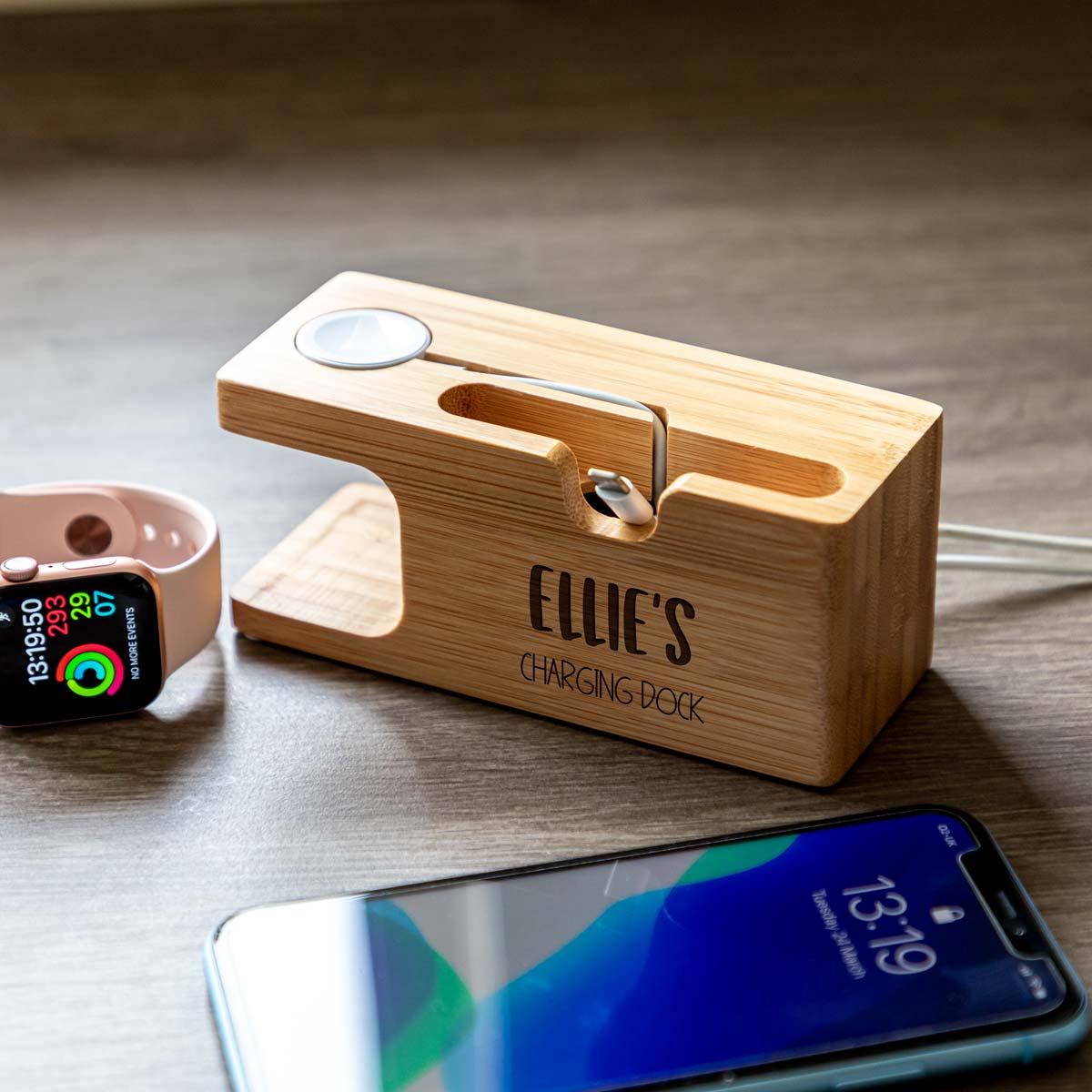 Personalised Charging Station For iPhone and Apple Watch