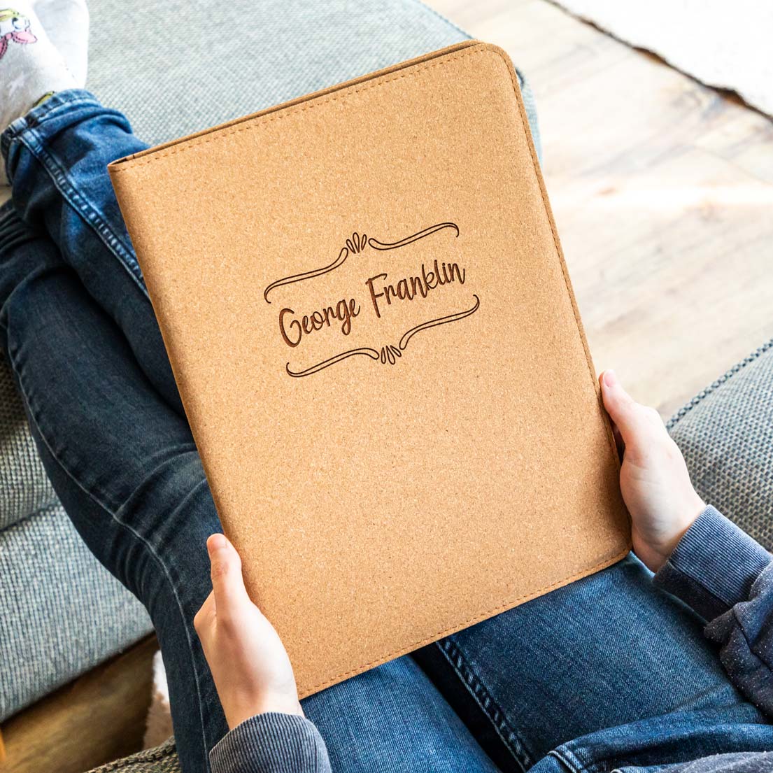 Personalised Portfolio Folder Cork