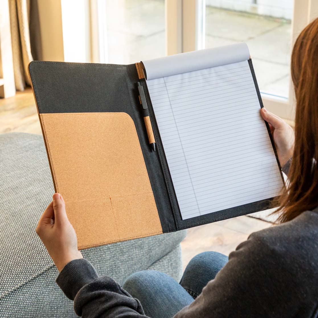 Personalised Portfolio Folder Cork