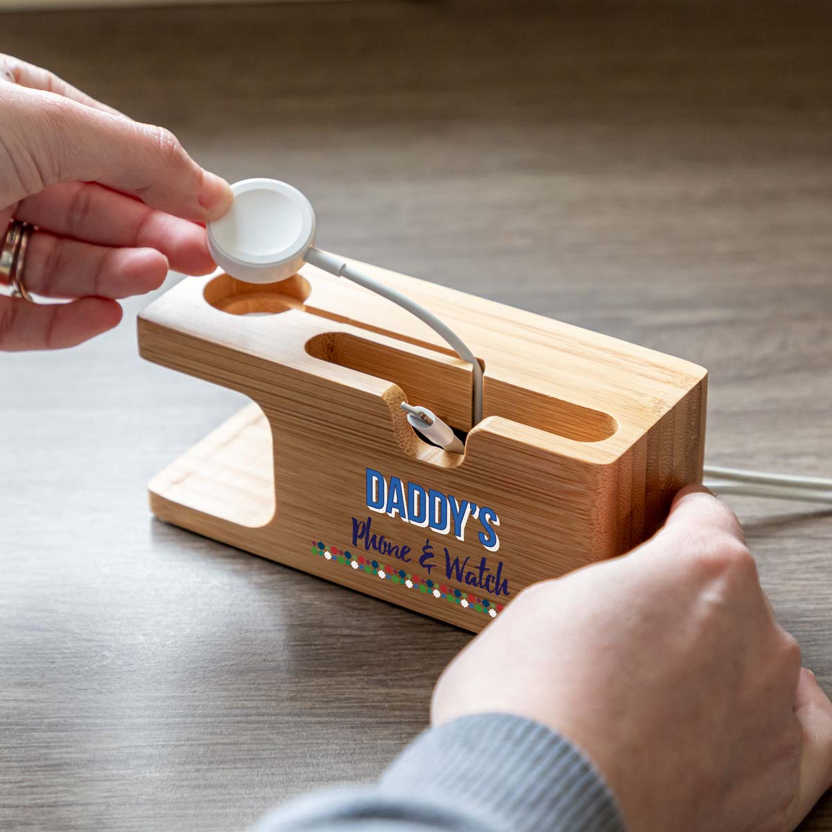 Personalised Charging Stand For iPhone and Apple Watch