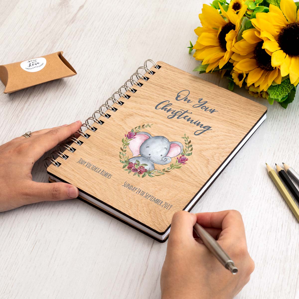 A5 portrait on your Christening guest book