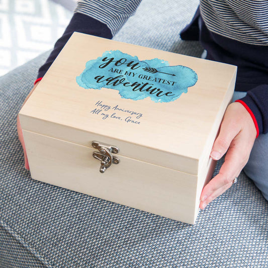 Personalised 5th Anniversary Wood Gift Keepsake Box