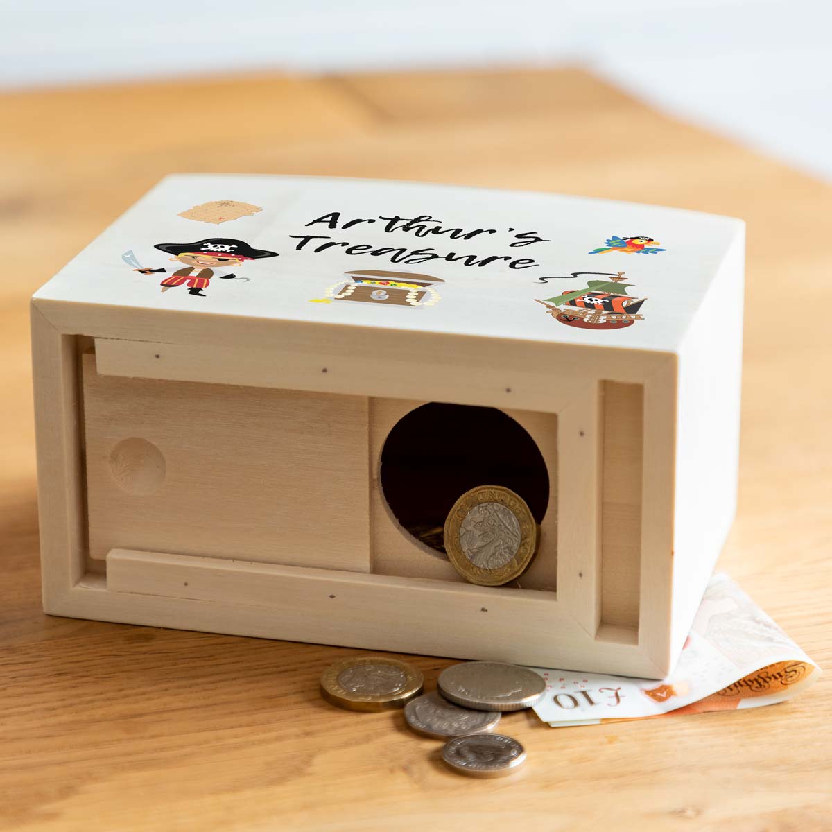 Personalised Pirate Treasure Money Box