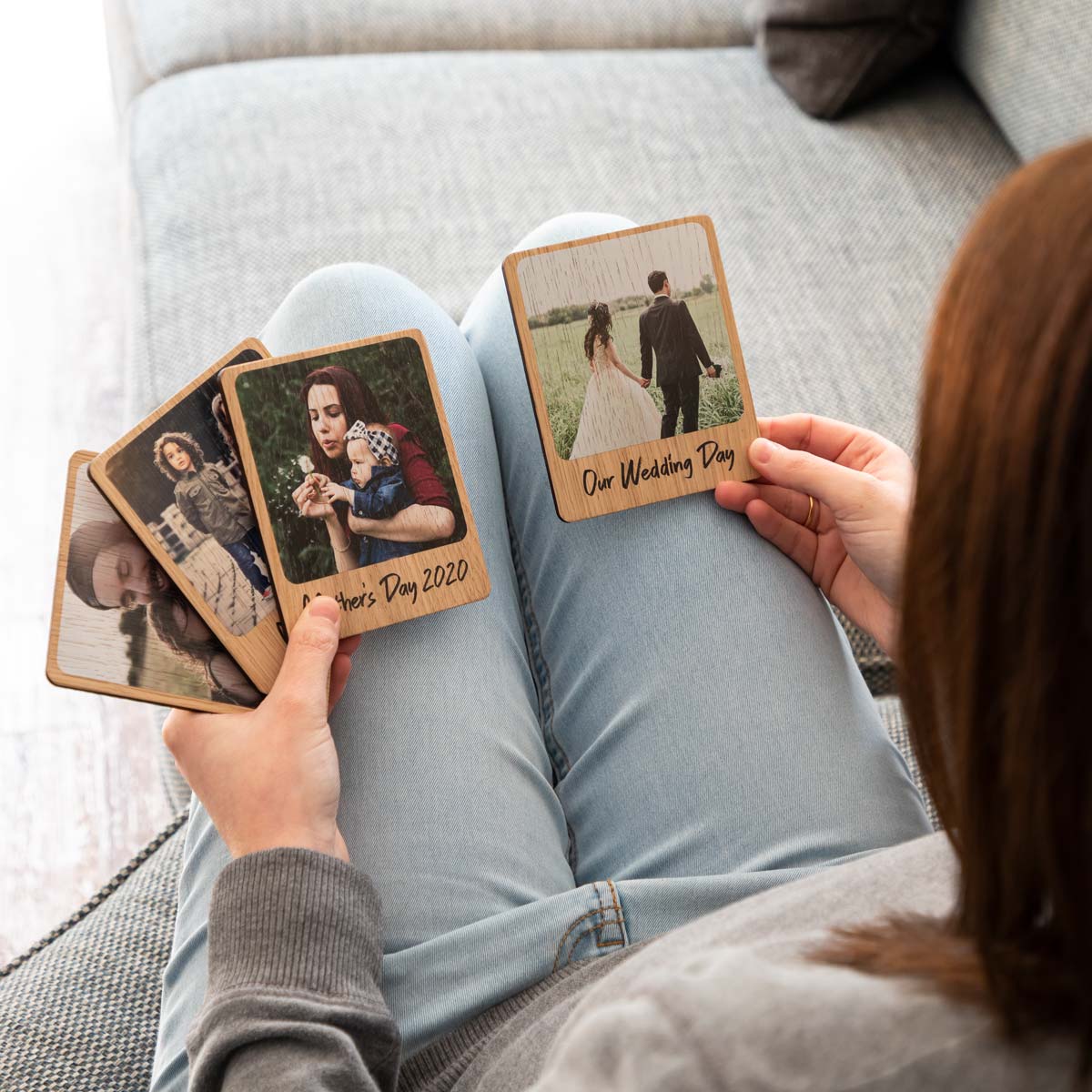Personalised Photo Magnet Oak Veneer