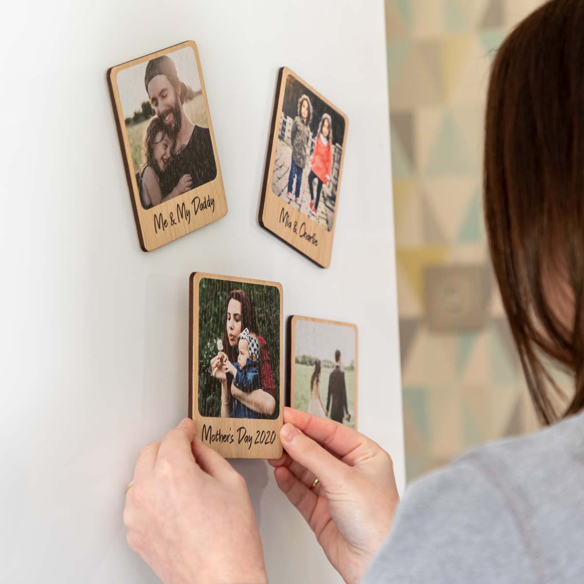 Personalised Photo Magnet Oak Veneer