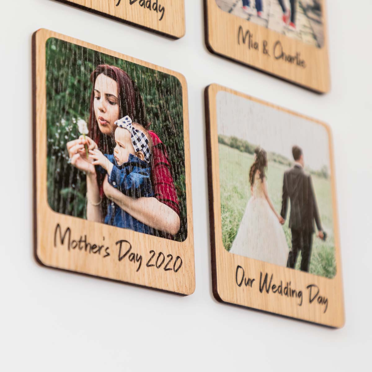 Personalised Photo Magnet Oak Veneer