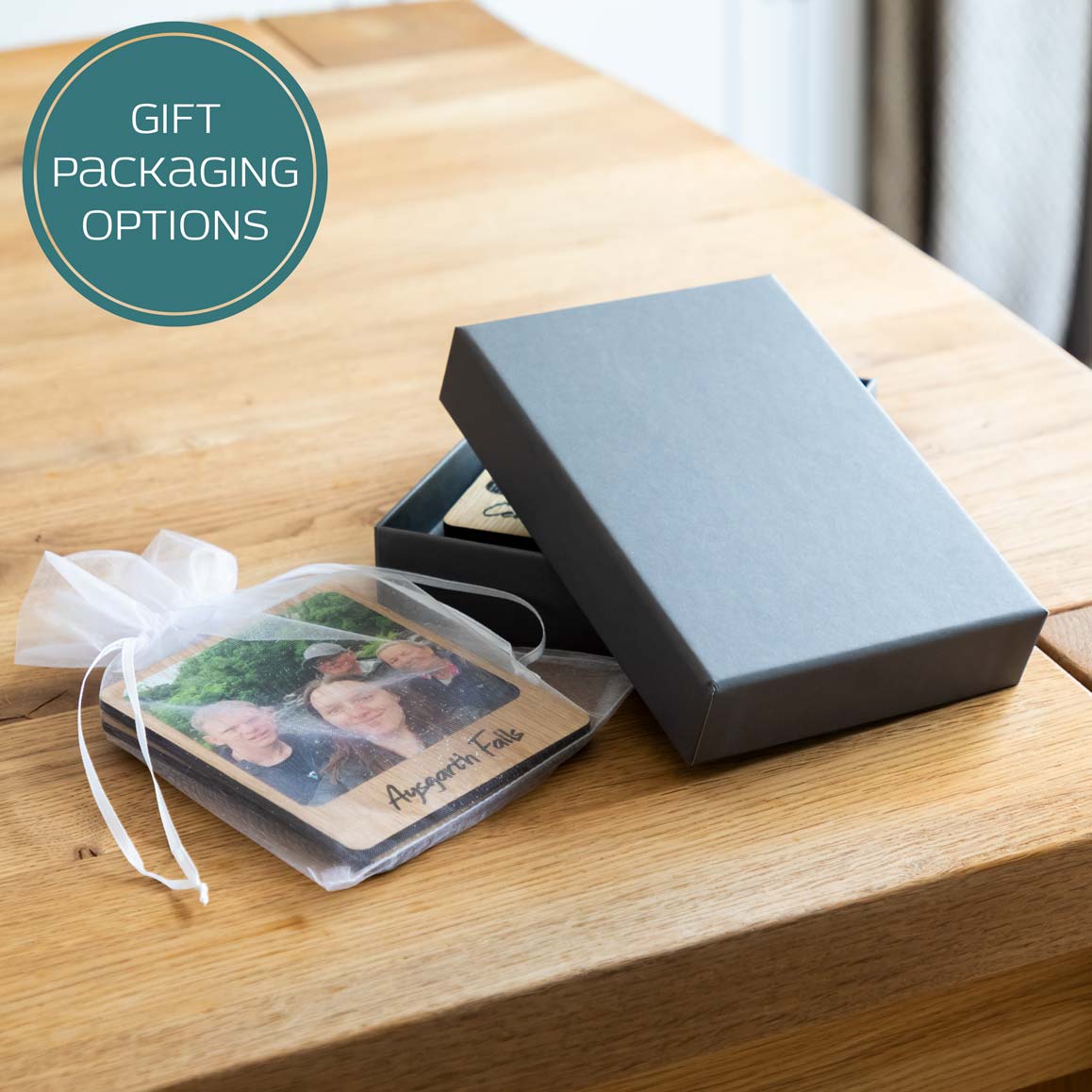 Personalised Photo Magnet Oak Veneer