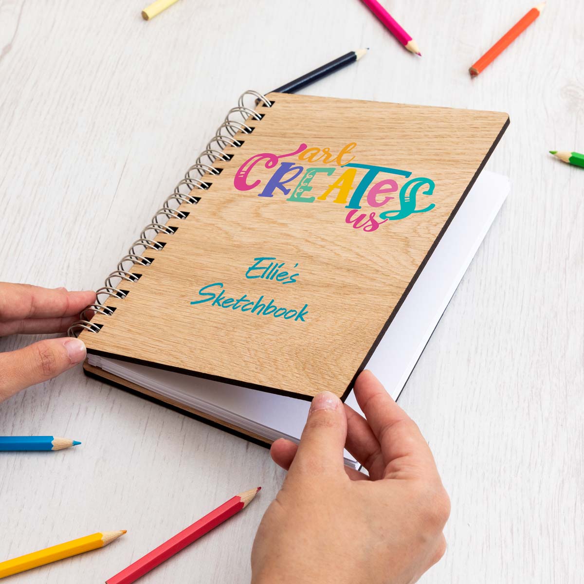 A5 portrait personalised sketchbook