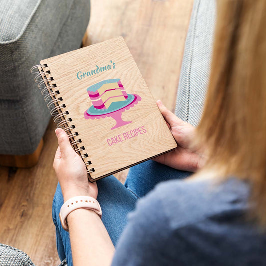 A5 portrait cake recipe book with personalised name