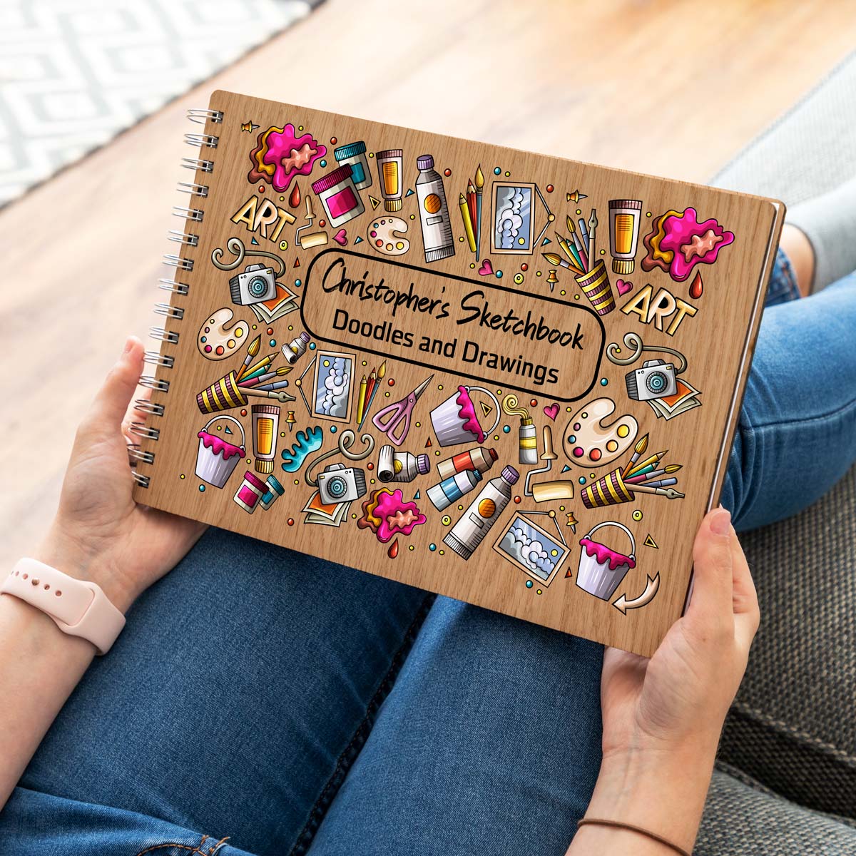 A4 landscape personalised sketchbook