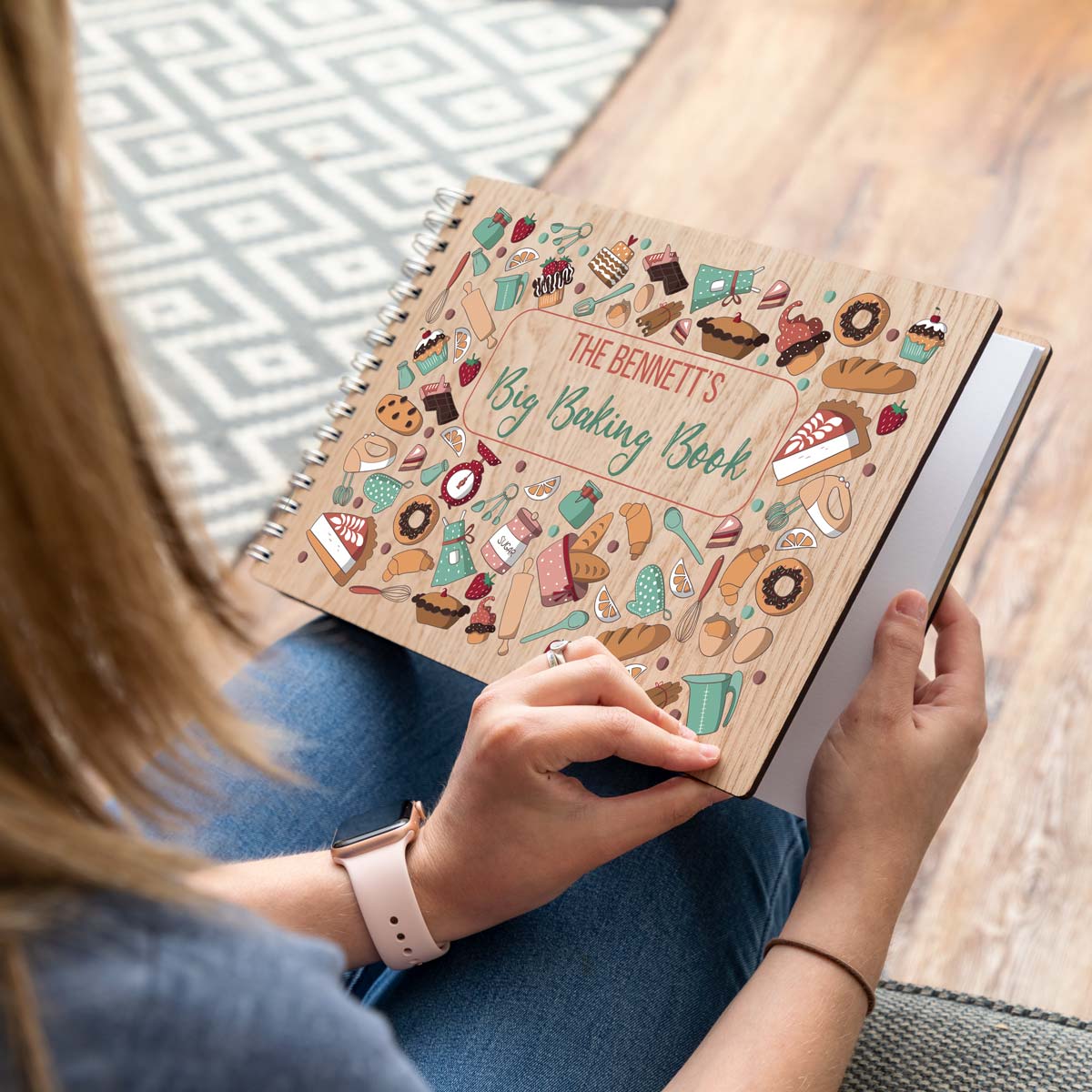 A4 landscape baking recipe book with personalisation
