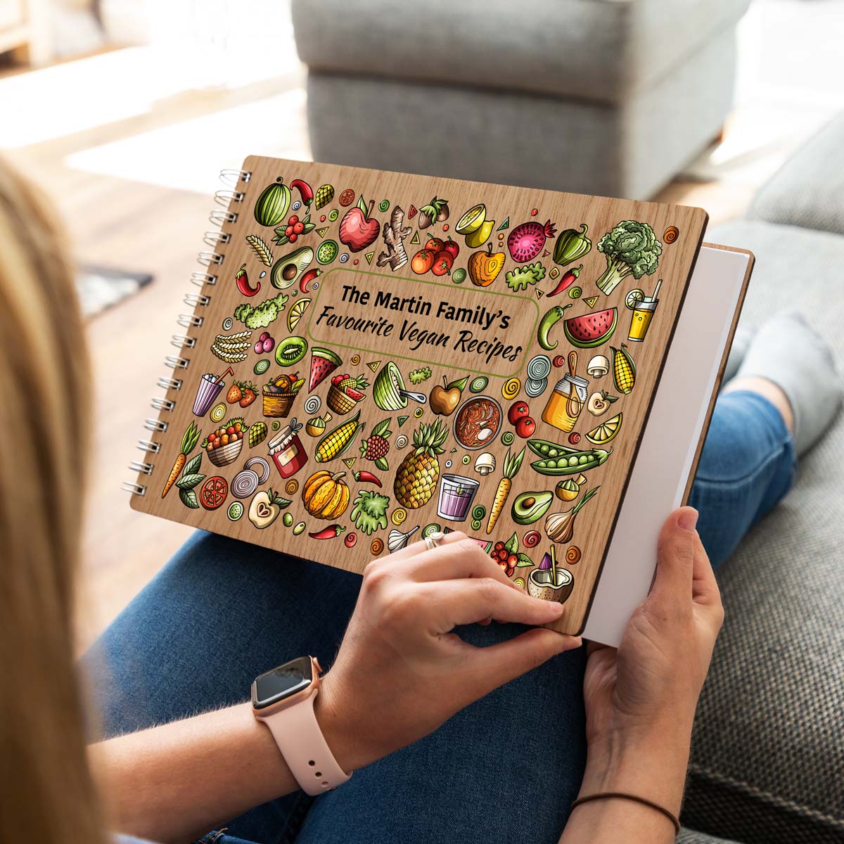 Family recipe book for vegan recipes A4 landscape