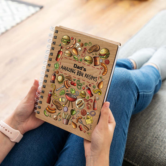 Personalised recipe book for BBQ recipes A5 portrait