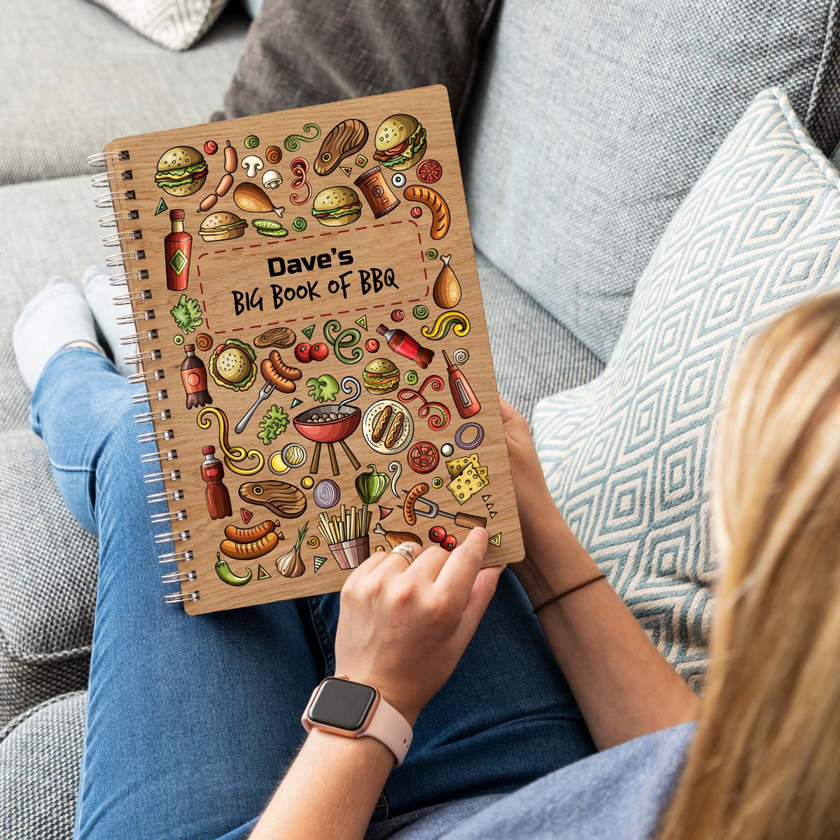 A4 portrait BBQ recipe book with personalisation