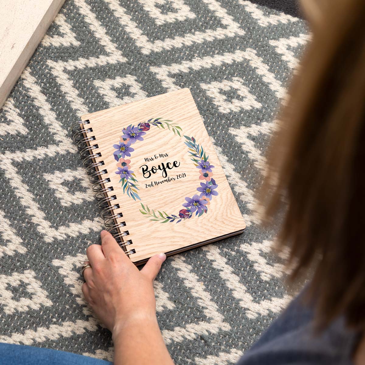A5 portrait wedding day guest book with personalisation
