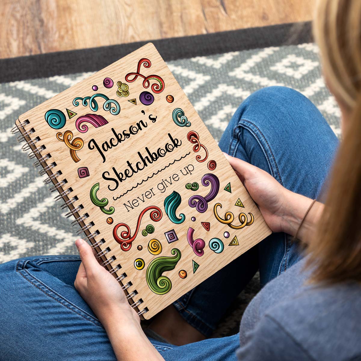 A4 portrait sketchbook with wooden covers