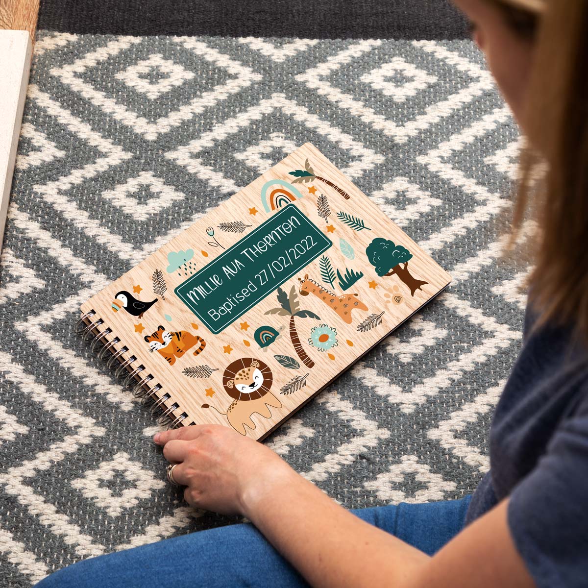 A4 landscape personalised guest book for baptism