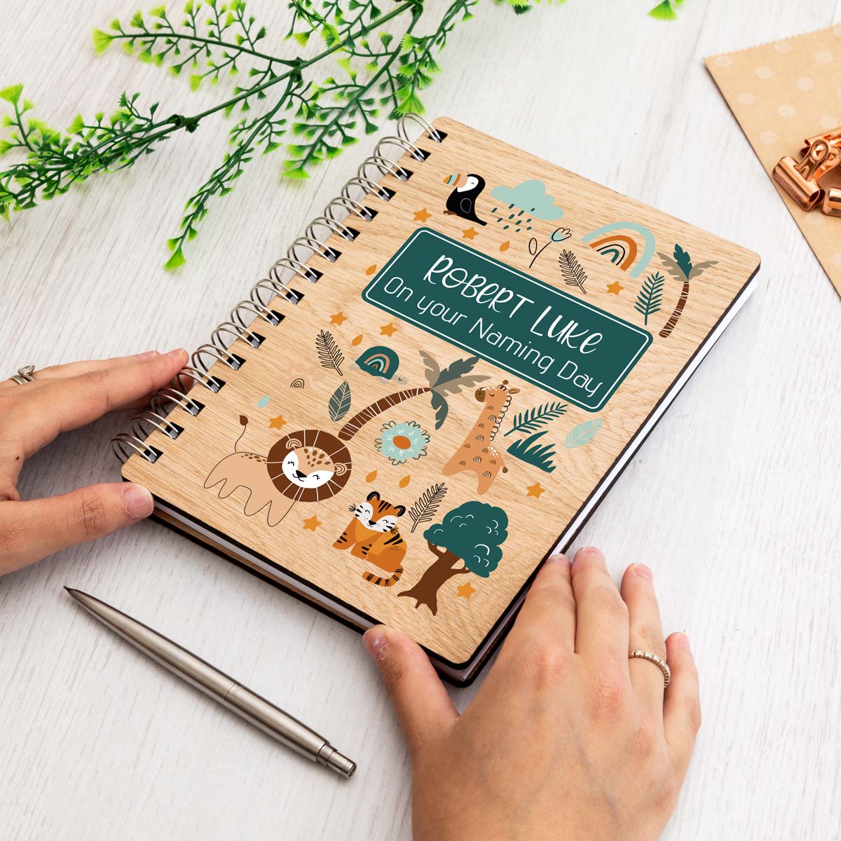 A5 portrait guest book for naming day