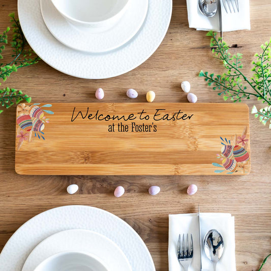 Personalised Welcome To Easter Serving Board