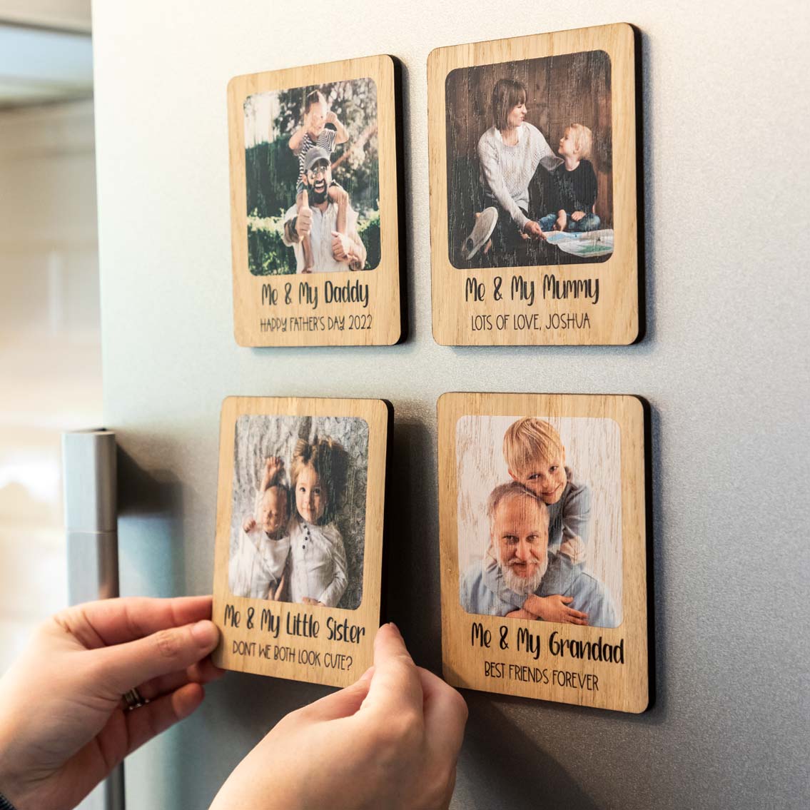 Personalised Photo Magnets Wood