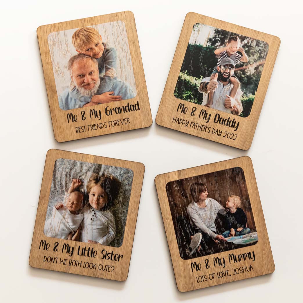 Personalised Photo Magnets Wood