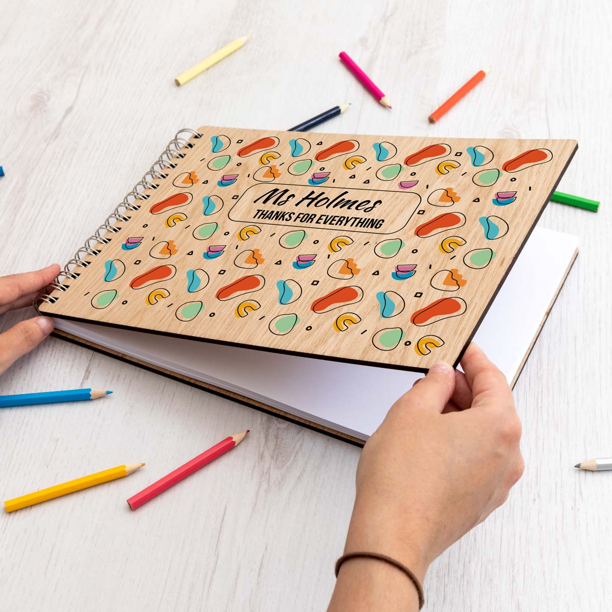 Notebook for teacher A4 landscape with personalised name and message