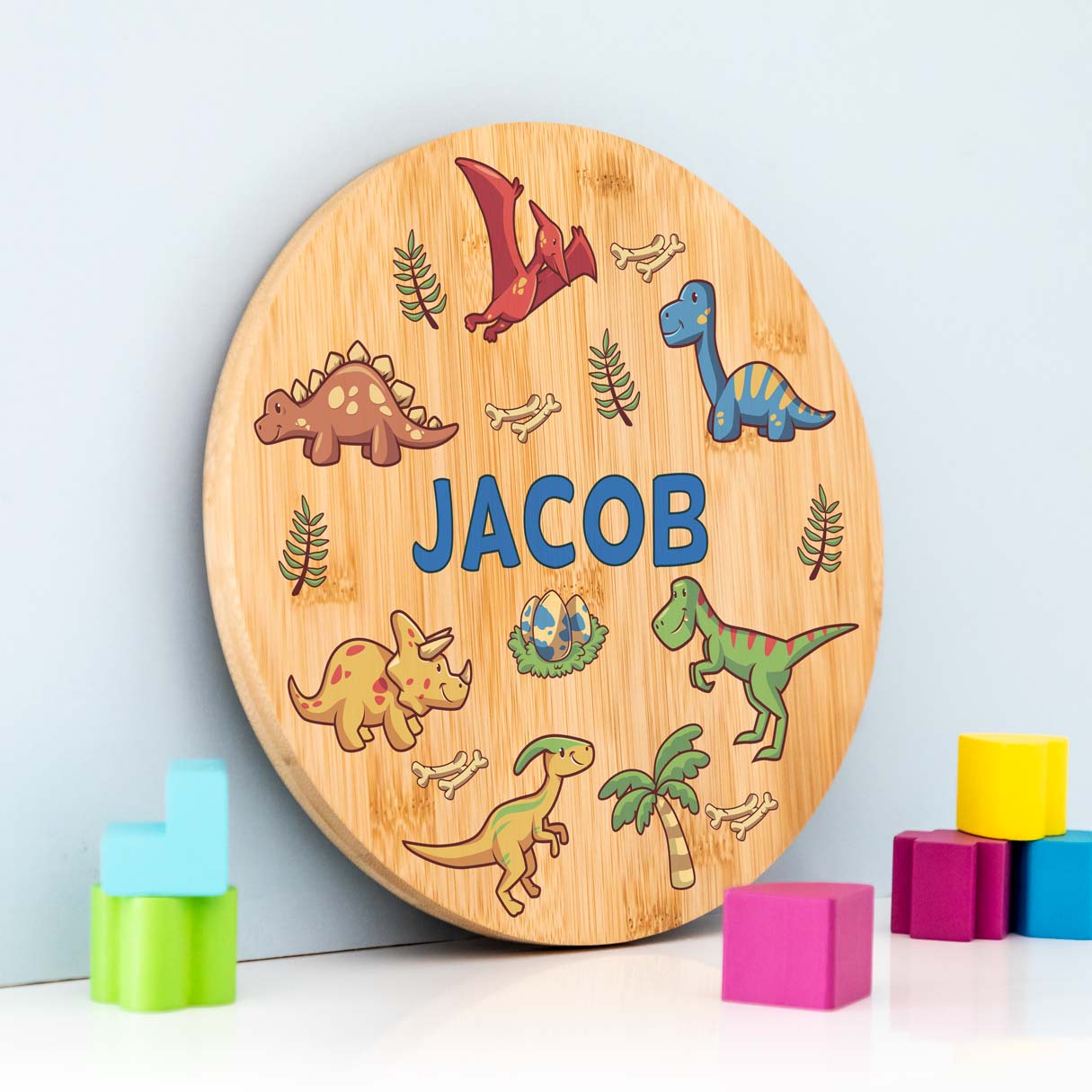 Personalised Dinosaur Round Sign