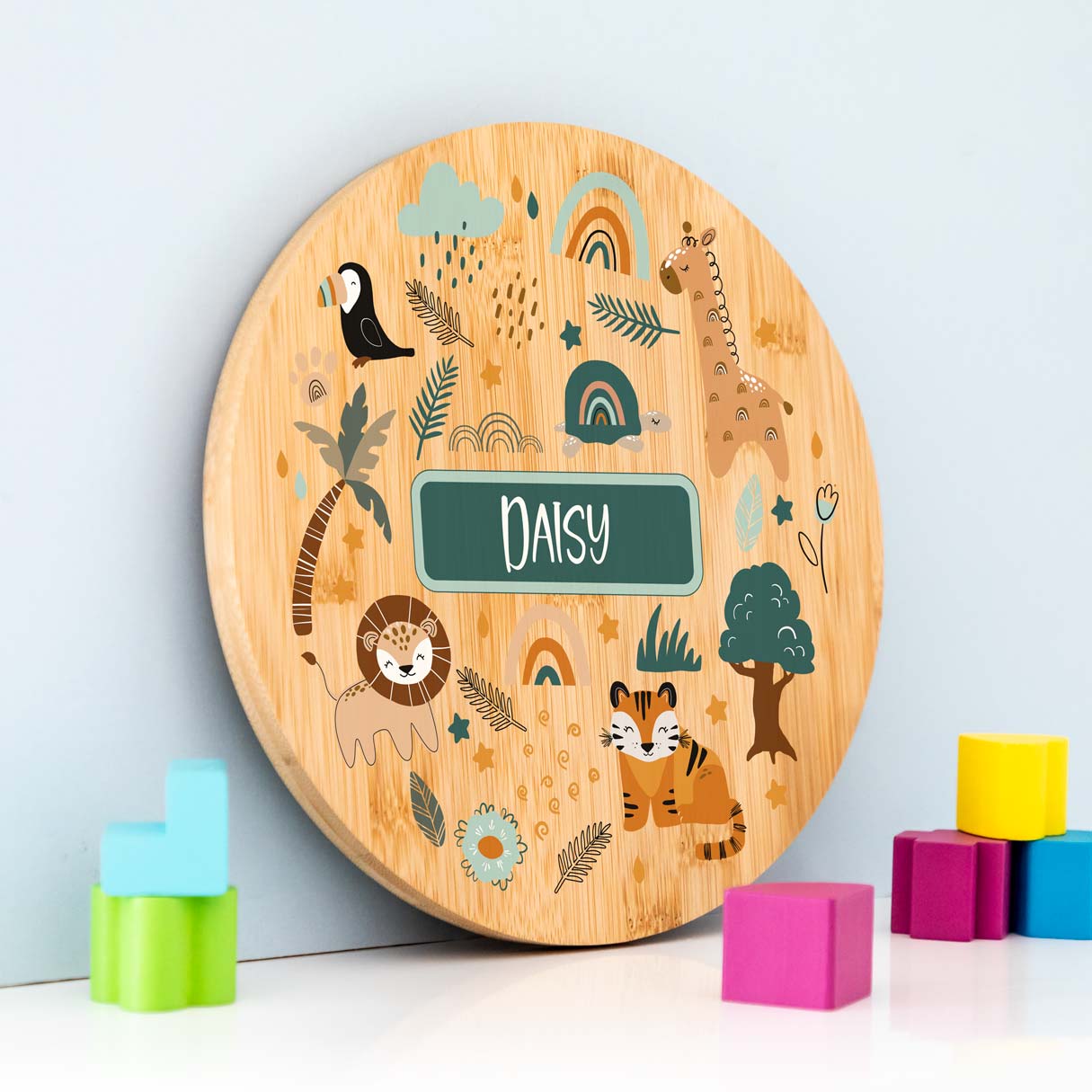 Personalised Jungle Animals Round Sign