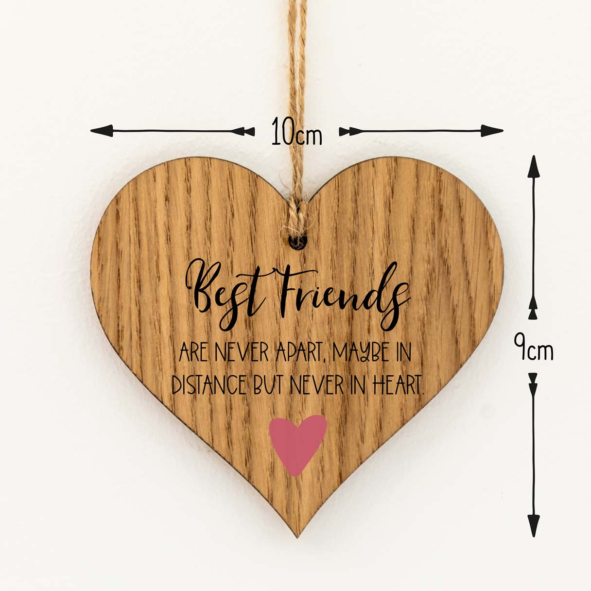Gift For Best Friend Wood Heart Token Gift