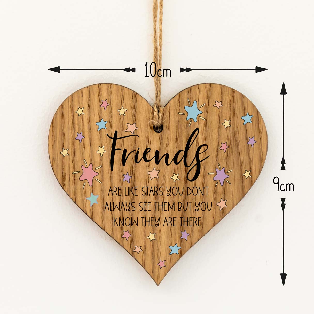 Friends Are Like Stars Wood Heart Token Gift