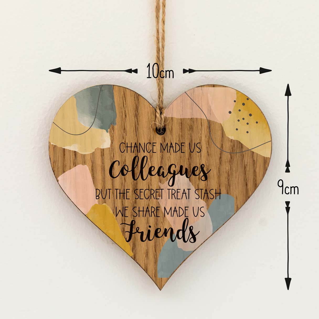 Chance Made Us Colleagues Wood Heart Token Gift