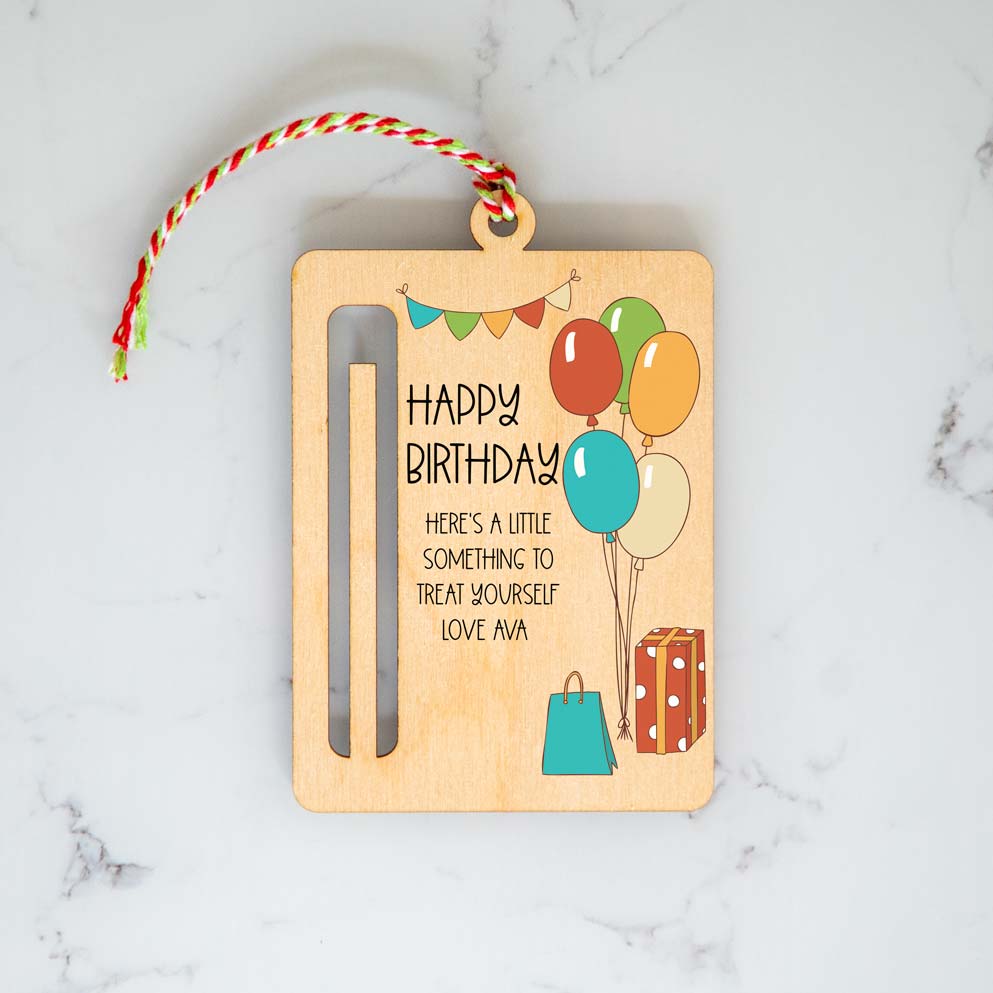 Personalised Happy Birthday Money Holder Gift