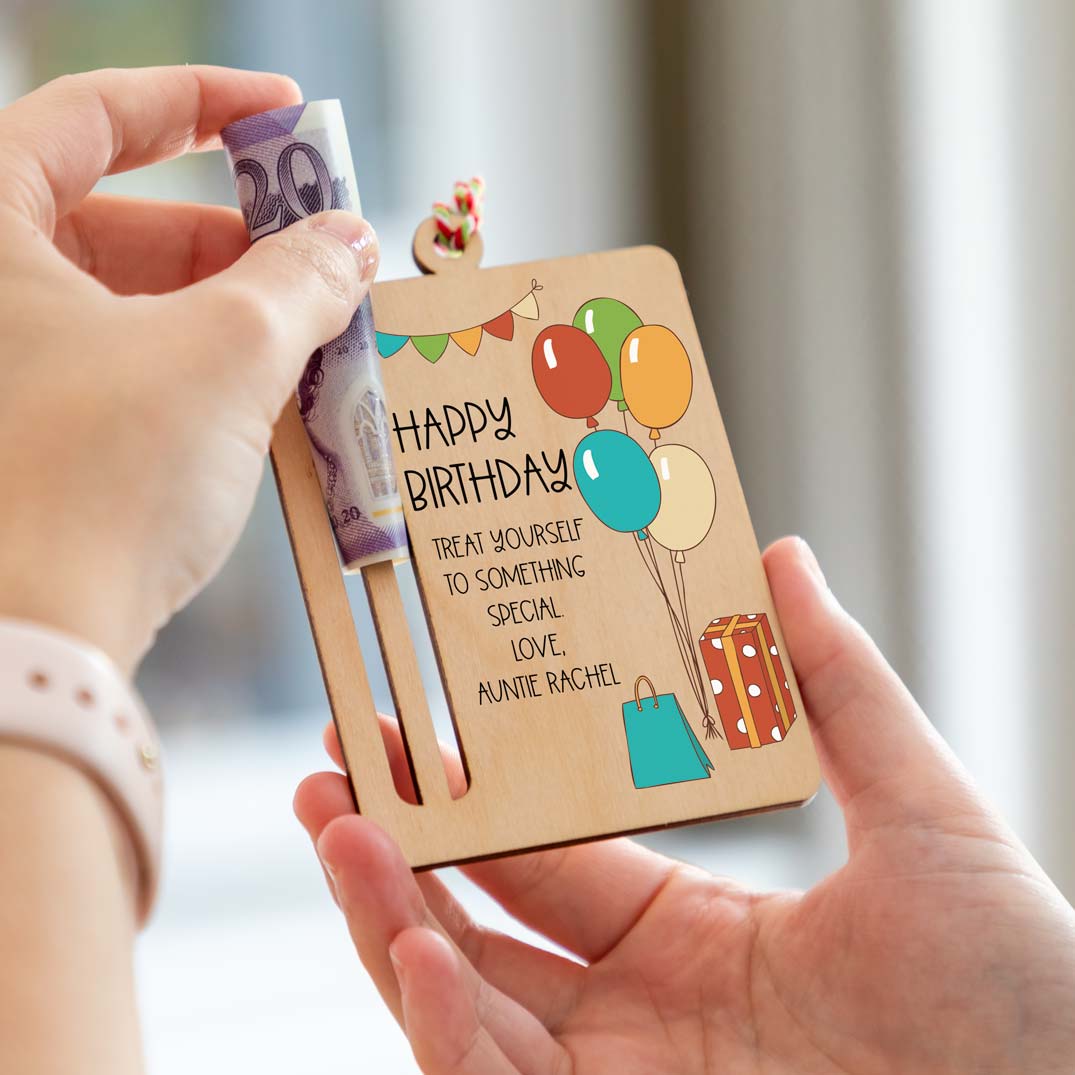 Personalised Happy Birthday Money Holder Gift