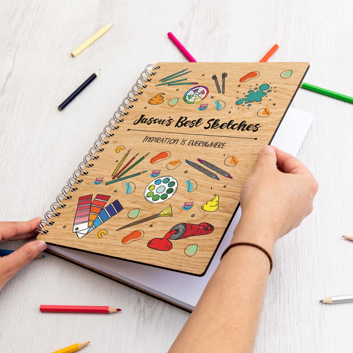 A4 portrait wooden sketchbook