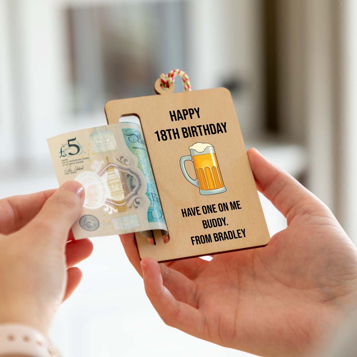 Personalised Happy 18th Birthday Beer Money Holder Gift