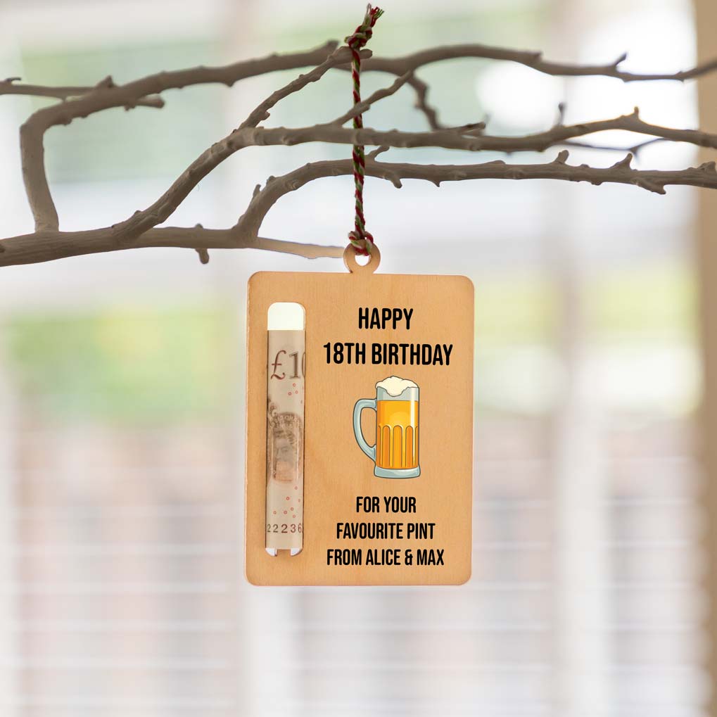 Personalised Happy 18th Birthday Beer Money Holder Gift
