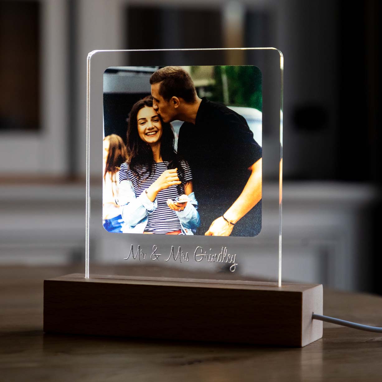 Personalised Photo LED Light 5th Anniversary Gift