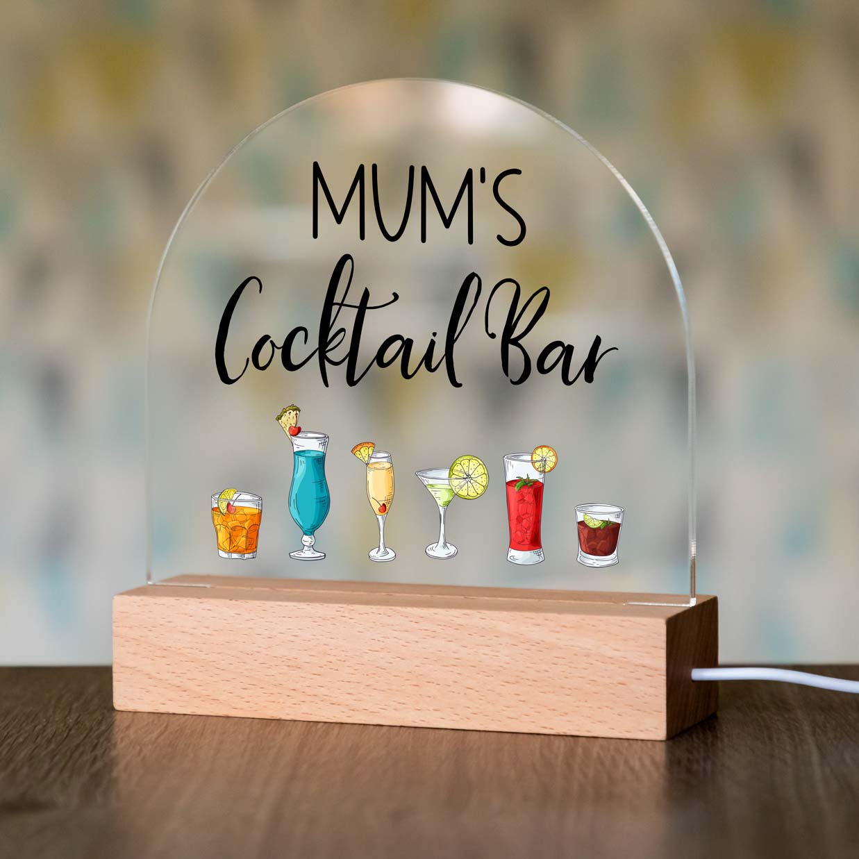 Personalised Cocktail Bar Light Sign