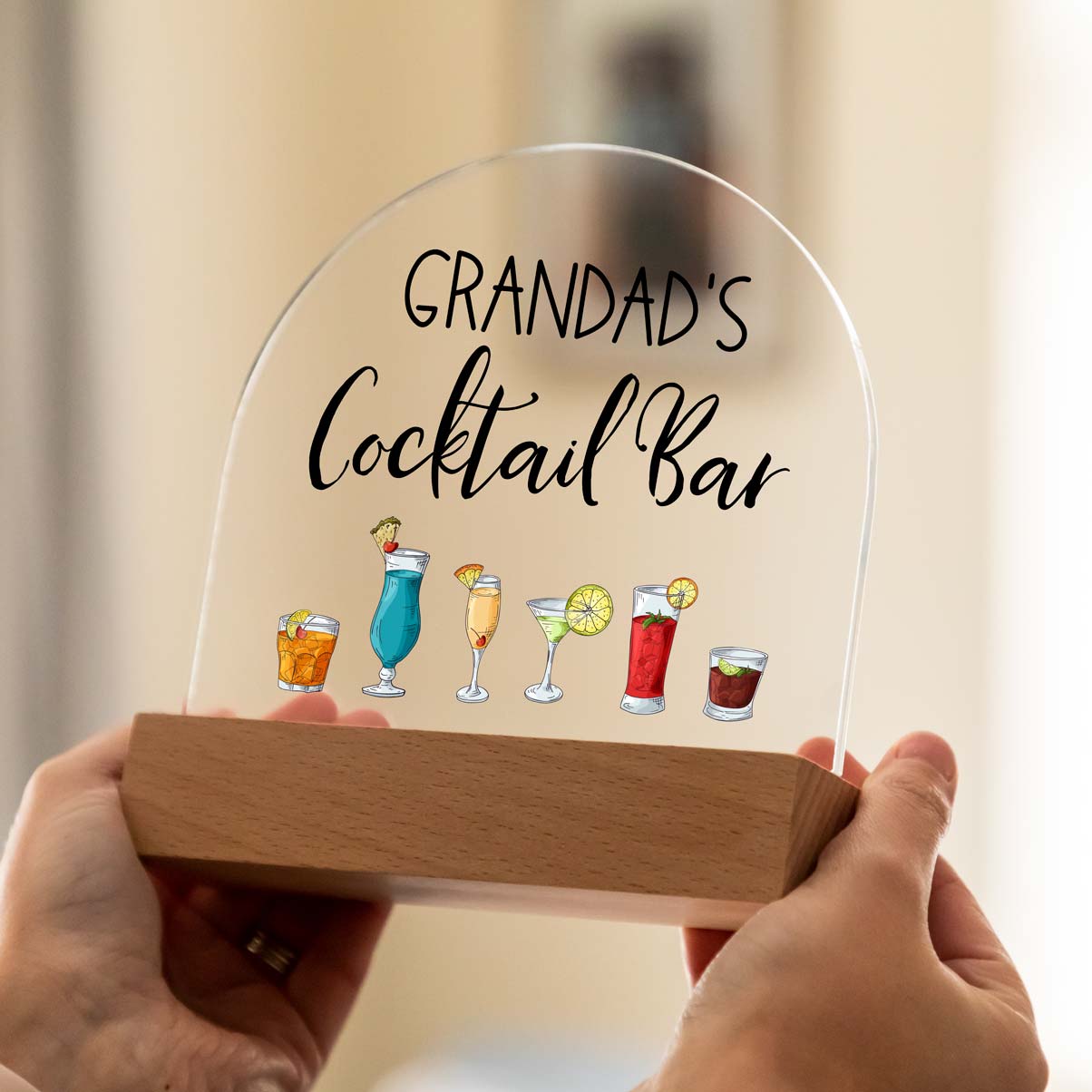 Personalised Cocktail Bar Light Sign