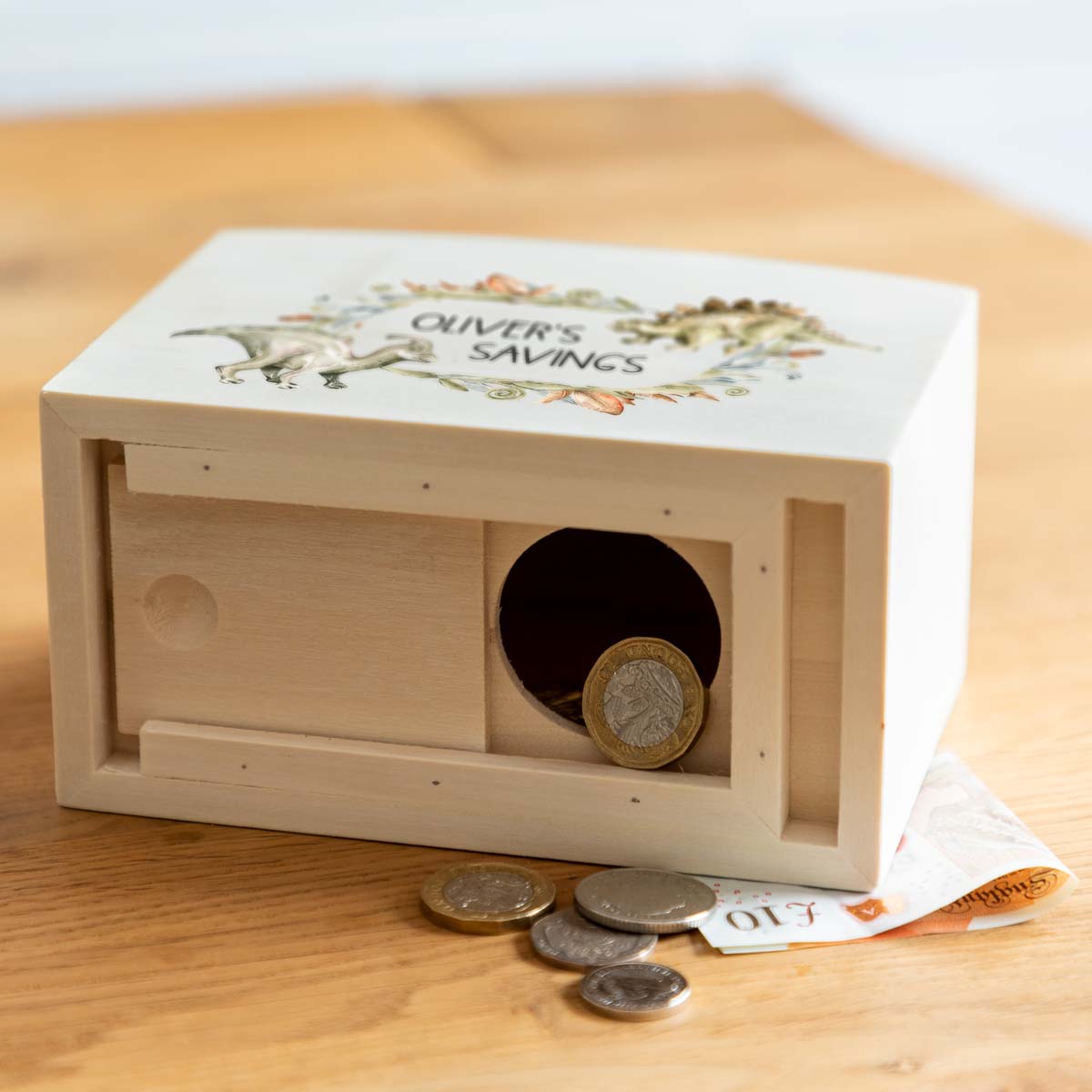 Personalised Dinosaur Money Box Gift