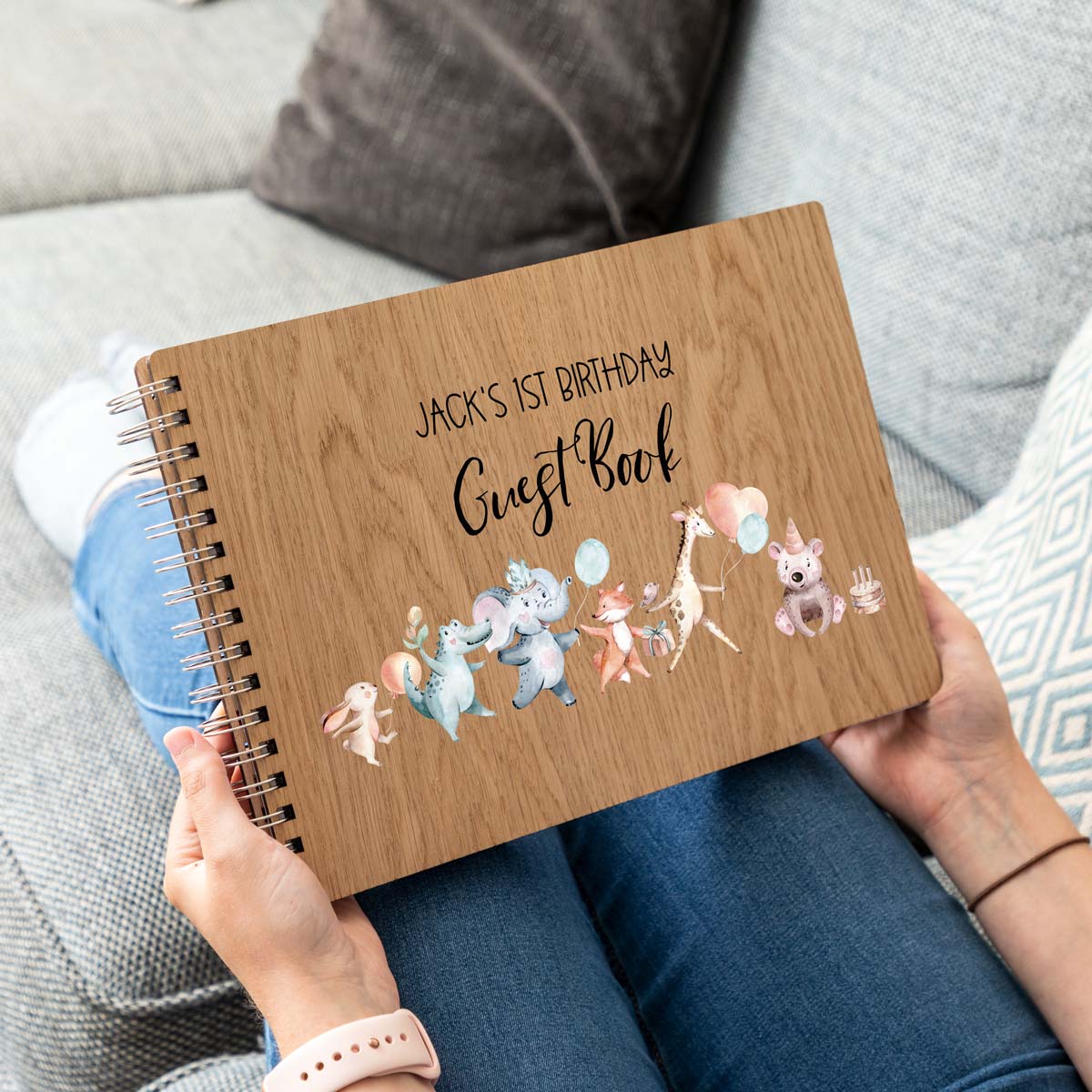 Guest book for 1st birthday A4 landscape
