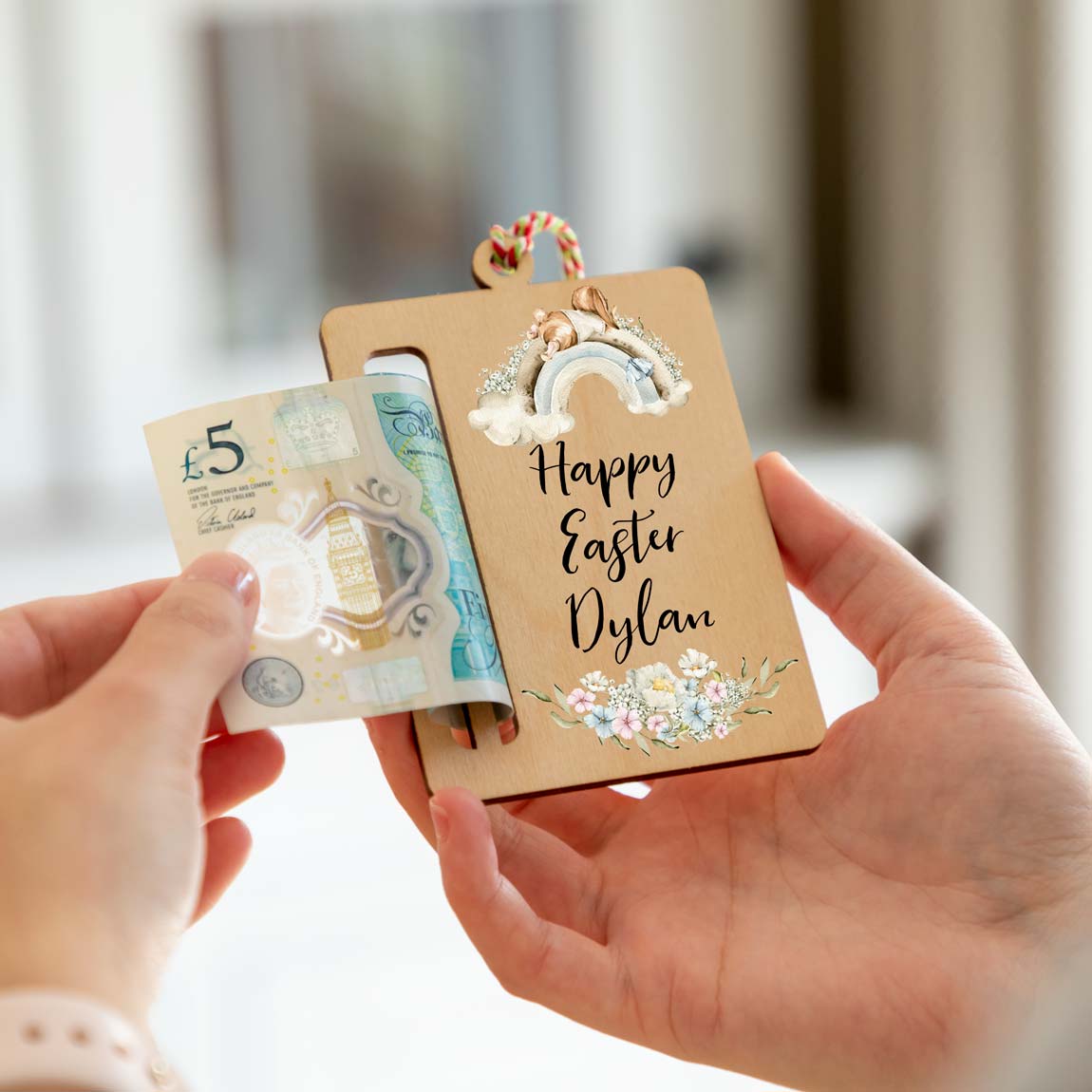 Personalised Easter Bunny Money Gift Holder
