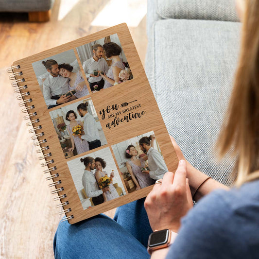 Personalised photo notebook including 5 photos A4 portrait