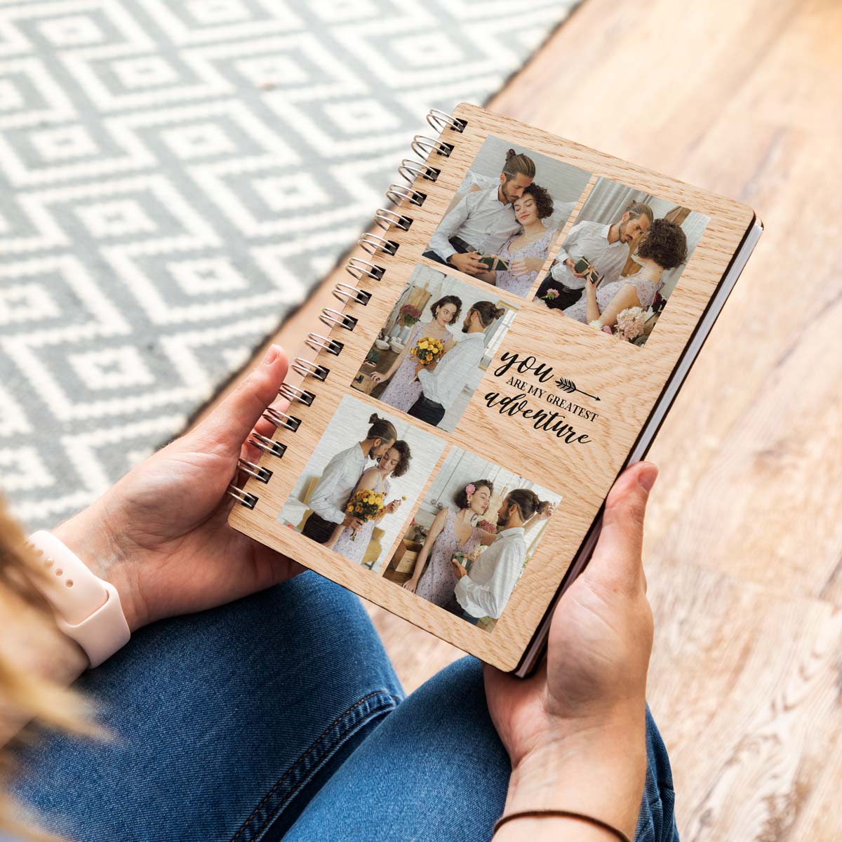 A5 portrait photo notebook that says you are my greatest adventure